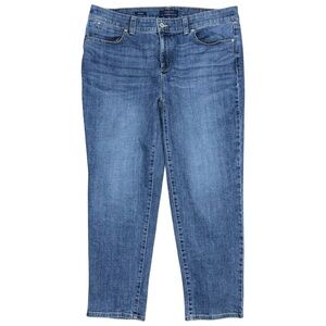Talbots Simply Flattering Boyfriend Jeans Medium Wash 16 Women's Stretch Denim